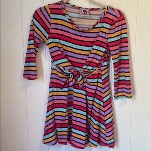 Dreamgirl Multicolor Striped Kids Casual Dress
